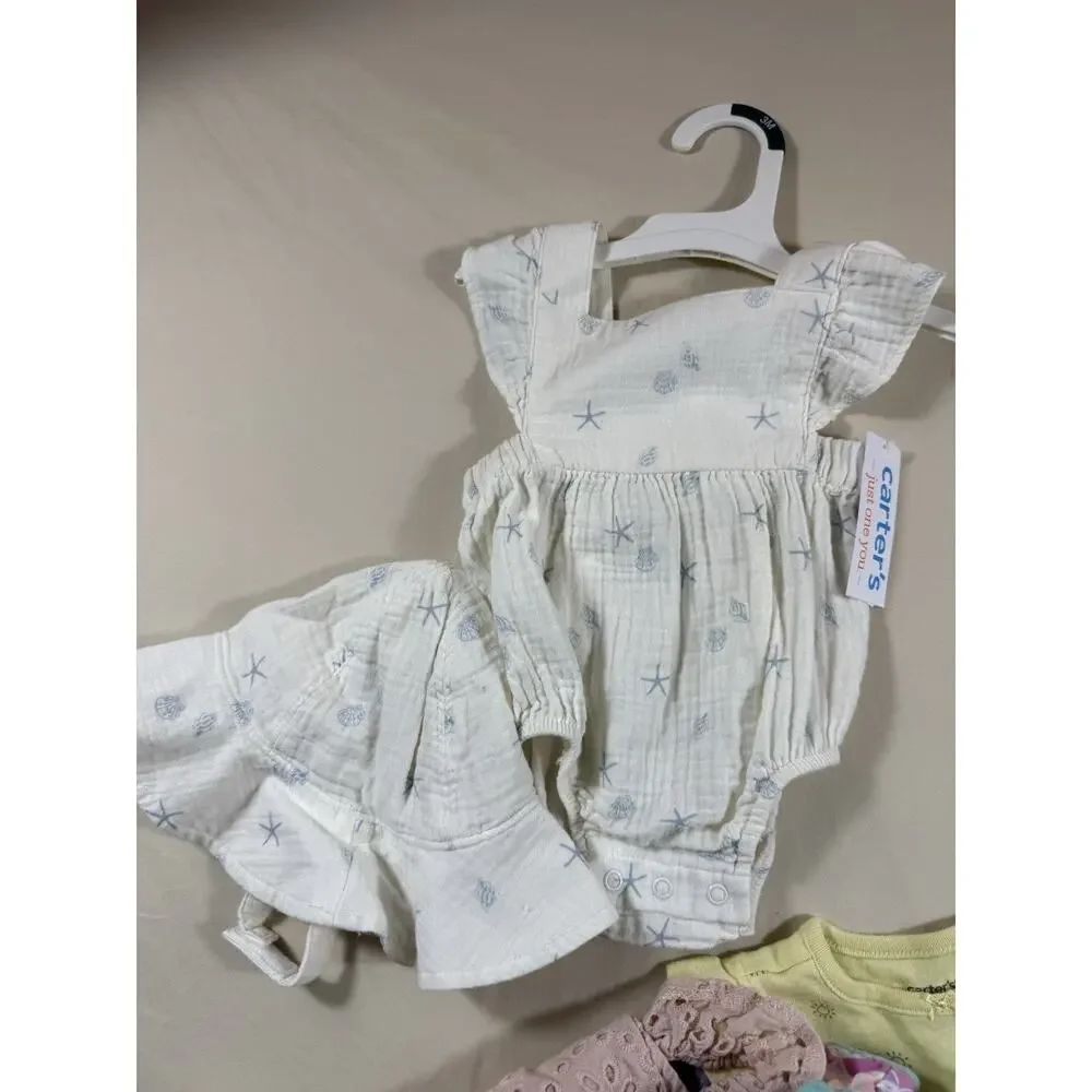 Baby Girl Clothes Lot Size 0-3 Months Summer Romper Dress RuffleButts Kyte Honey